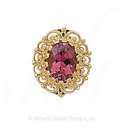 GS104 PT - 14 Karat Gold Pink Tourmaline Slide 